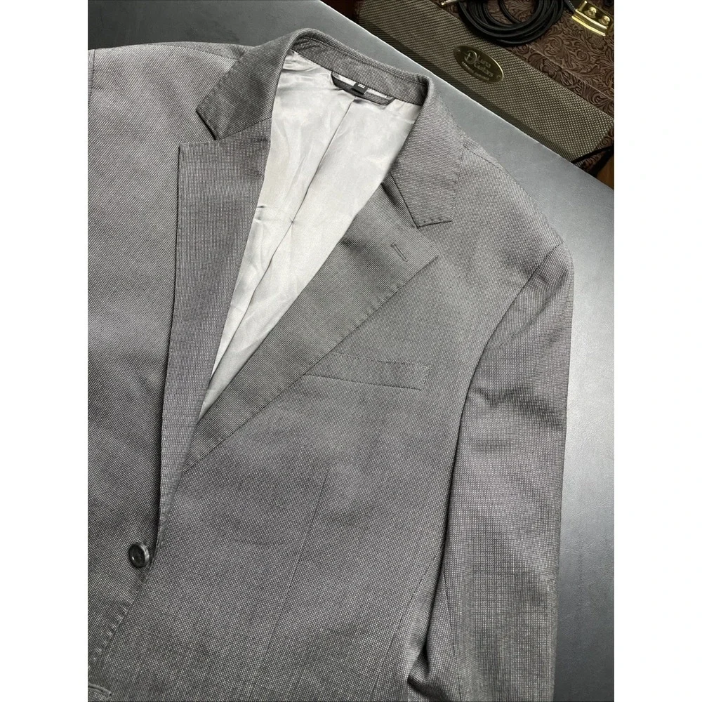 Bonobos Gray 42R Lanificio Comero Flexa Fabric Athletic Fit Patch Pockets Blazer